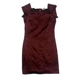 Vintage 90s Deadstock Juniors M Medium Red Silky‎ Mini Dress Goth Punk Asian